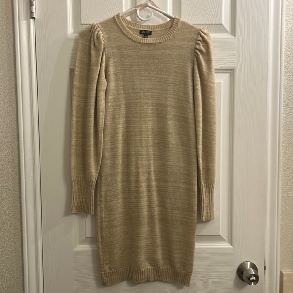 Cream colored sweater dress